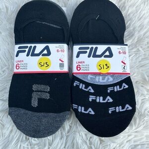 New Fila Black and Gray Liner Socks - 12 Pack